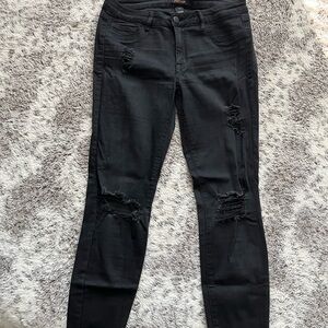 Refuge Charcoal Distressed Skinny Jeans
